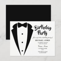 Suit & Tie Sophisticated Birthday Party Invite