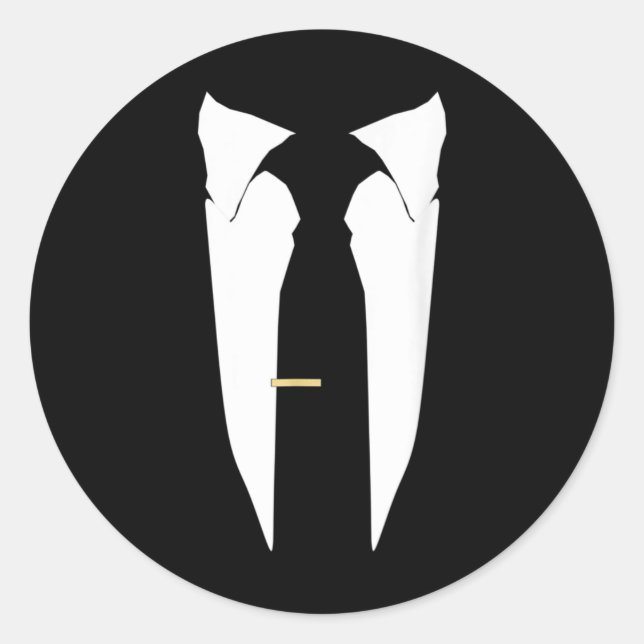 Suit Tie Wedding Tuxedo Prom Bachelor Ceremony Classic Round Sticker (Front)