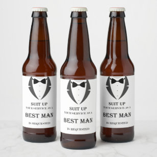 Suit Up Be My Best Man Beer Étiquette
