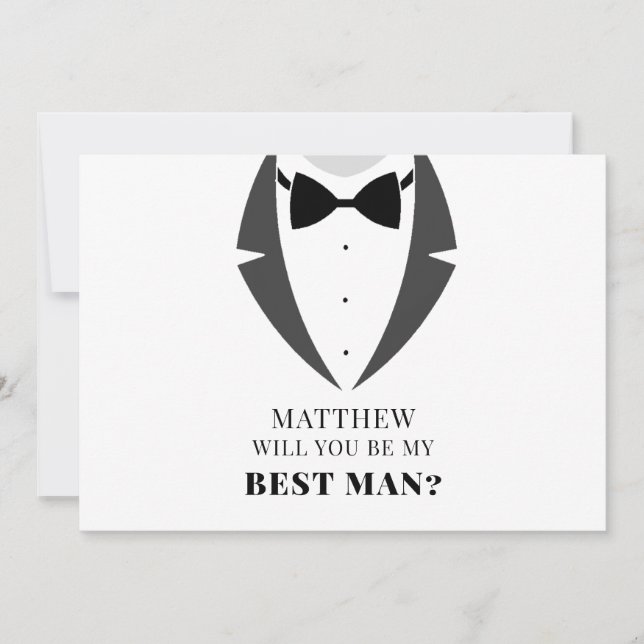 Suit Up Be My Groomsman Best man Proposal Card (Front)