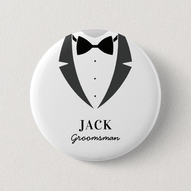 Suit up groomsman best man 6 cm round badge 2 inch round button (Front)