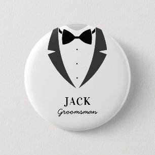 Suit up groomsman best man 6 cm round badge 2 inch round button