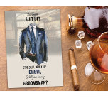 Suit Up Groomsman Proposal Request Card<br><div class="desc">Time to Suit Up Groomsman Best Man Proposal Request Card Watercolor Bar</div>