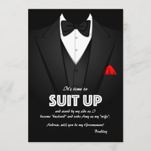 Suit Up Groomsman Request Card