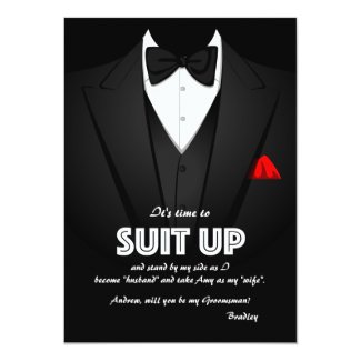 Suit Up Groomsman Request Card