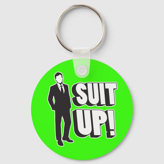 Suit Up! Keychain (Front)