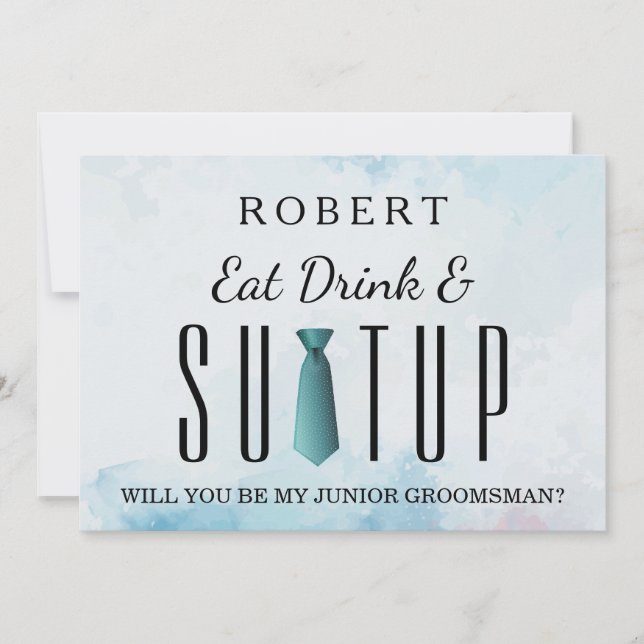 Suit-up Will you be my groomsman Invitation (Front)
