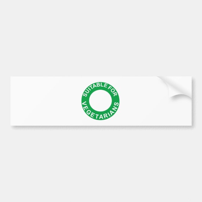 Suitable For Vegetarians Bumper Sticker (Front)