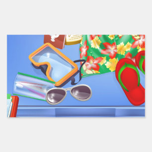 Suitcase and vacation items sticker