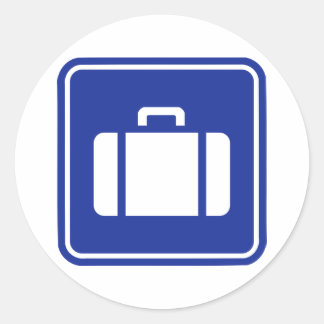 Suitcase icon classic round sticker