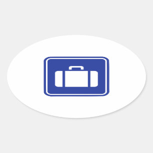 Suitcase icon oval sticker