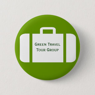 Suitcase On A Group Travel Name Tag Badge 2 Inch Round Button