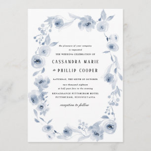 Suite de Faire-part de mariage Blue Watercolor