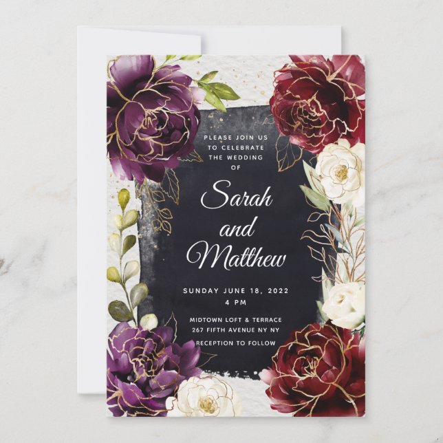 Suite de Faire-part de mariage d'assemblage Floral (Devant)