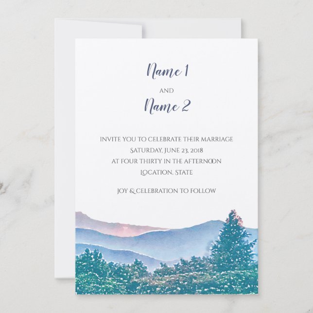 Suite de Faire-part de mariage de montagne (Devant)