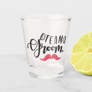 Suited Up for Team Groom! Shot Glass