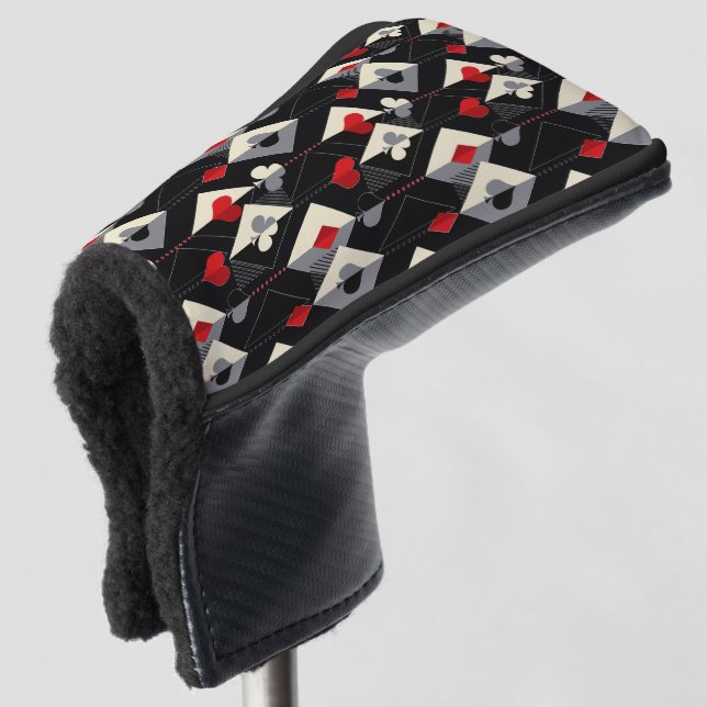 Suits of playing cards in poker.  golf head cover (3/4 Front)