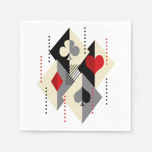 Suits of playing cards in poker.  napkin