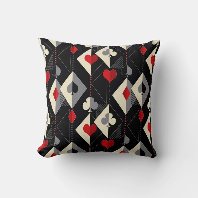 Suits of playing cards in poker.  throw pillow (Front)