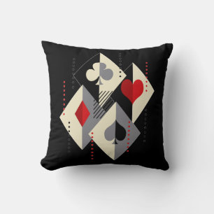 Suits of playing cards in poker. throw pillow