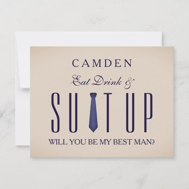 Suitup Will you be my Bestman Glitter Invitation (Front)