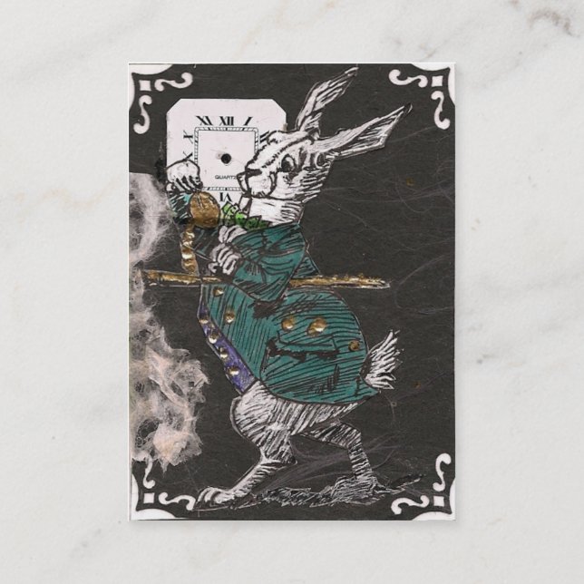 suivez le carte de visite blanc de lapin (Dos)