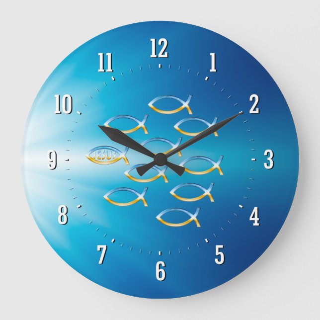 Suivez-le horloge murale chrétienne de symbole de (Recto)