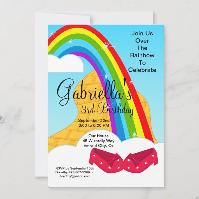 Suivez le Invitation d'anniversaire de Rainbow Bri (Devant)