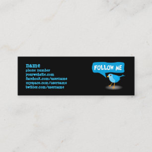 Suivez-moi les cartes de visite minces de profil