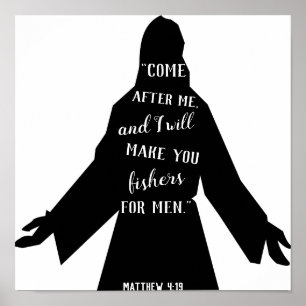 Suivez-moi Matthieu 4:19 Christian Jesus Poster