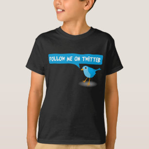 Suivez-moi sur le T-shirt bleu de garçons