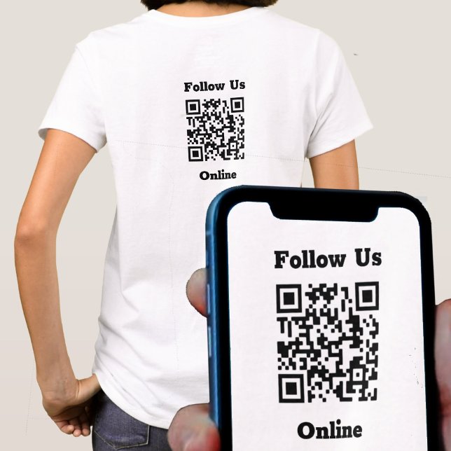Suivez-nous Message en ligne avec le T-shirt Code  (Créateur téléchargé)