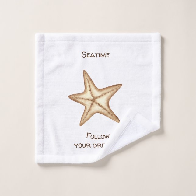 Suivez vos rêves aquarelle Seatim Starfish (Gant de toilette)