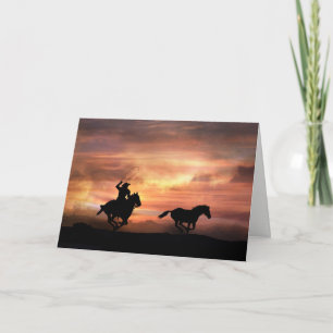 Suivez votre carte de cowboy d'encouragement de