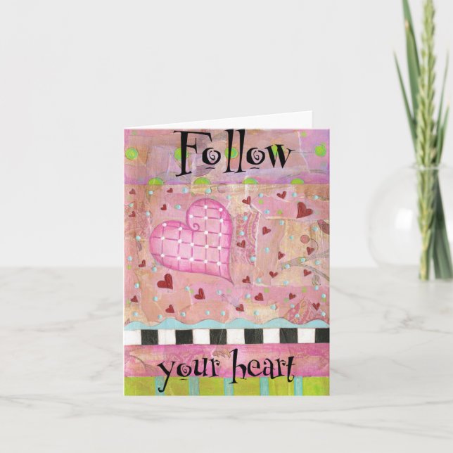Suivez Votre Carte De Voeux Coeur (Devant)