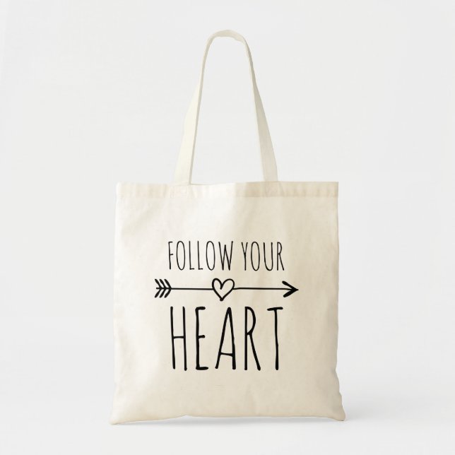 SUIVEZ VOTRE sac fourre-tout de toile du COEUR ave (Devant)