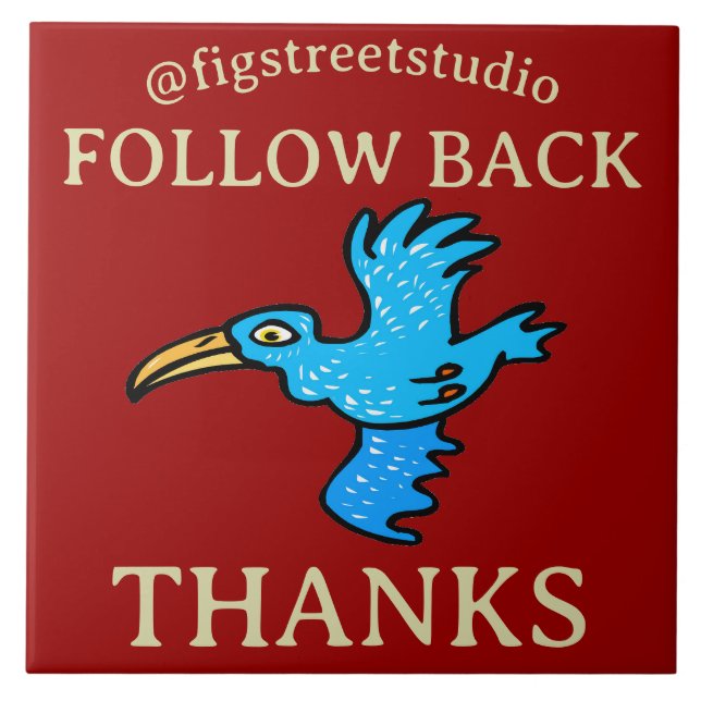 Suivre Bird, ajouter du texte, Carreau (Devant)