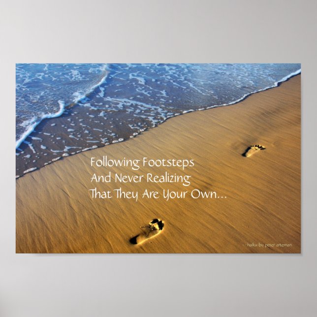 Suivre les pas Poster moderne Haiku (Devant)