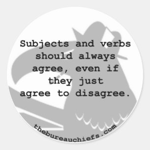 Sujets et autocollant de verbes