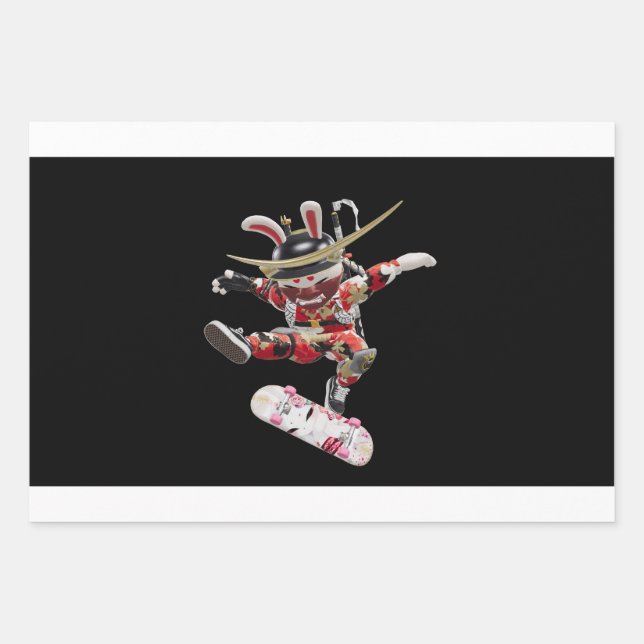 Suji Samurai Skater v2 NFT Artisans SamurAI Wrapping Paper Sheet (Front)