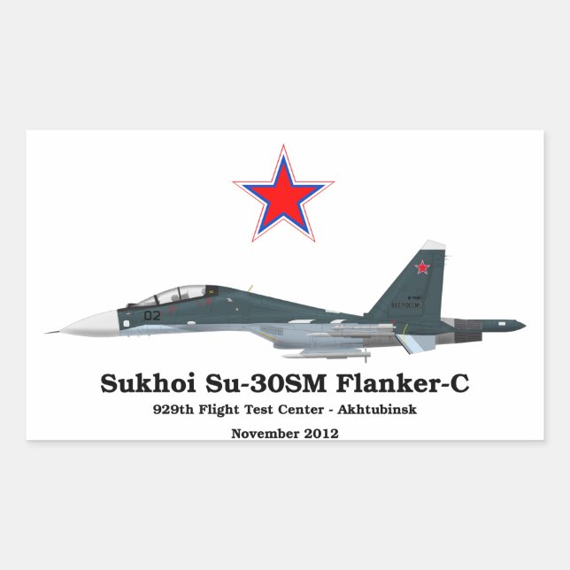 Sukhoi Profile Su-30SM Flanker-C Sticker (Front)