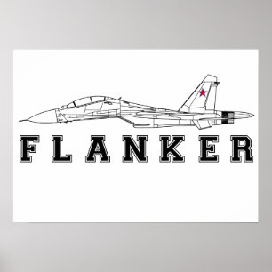 SUKHOI SU-30 FLANKER RUSSIAN AIR FORCE JET FIGHTER POSTER