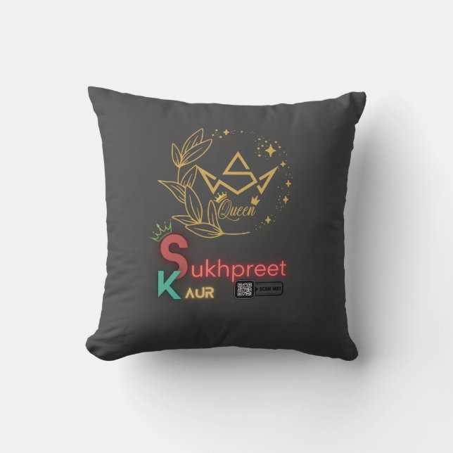 Sukhpreet Kaur Personalized Pillow | Elegant Desig (Front)