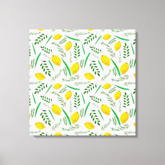 Sukkah,  sukkot,  Etrog,  Jewish holydays, shofar, Canvas Print (Front)