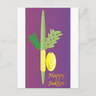 Sukkot 4 minim postcard