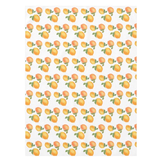 Sukkot orange yellow lemons pattern tablecloth (Front)