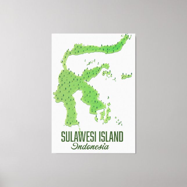 Sulawesi island Indonesia map Canvas Print (Front)