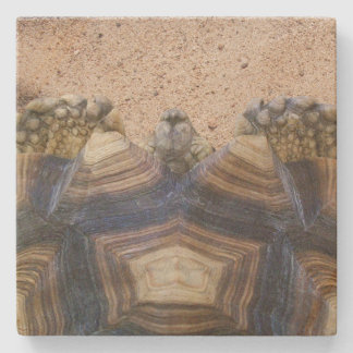 Sulcata Tortoise and Sand Magnet Stone Coaster