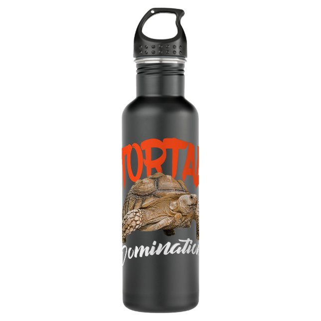 Sulcata Tortoises African Spurred Cute Water Turtl 710 Ml Water Bottle (Front)
