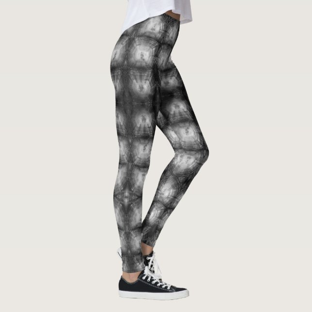 Sulcata  turtle shell pattern in bnw leggings (Right)